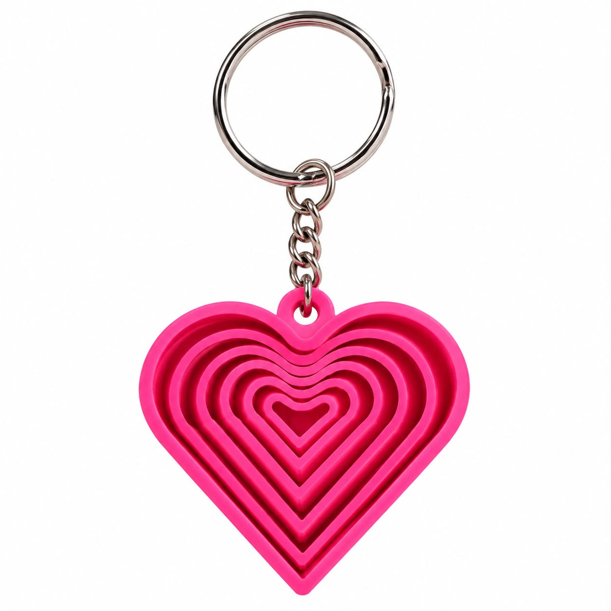 3D Printed Layered Heart Fidget Keychain
