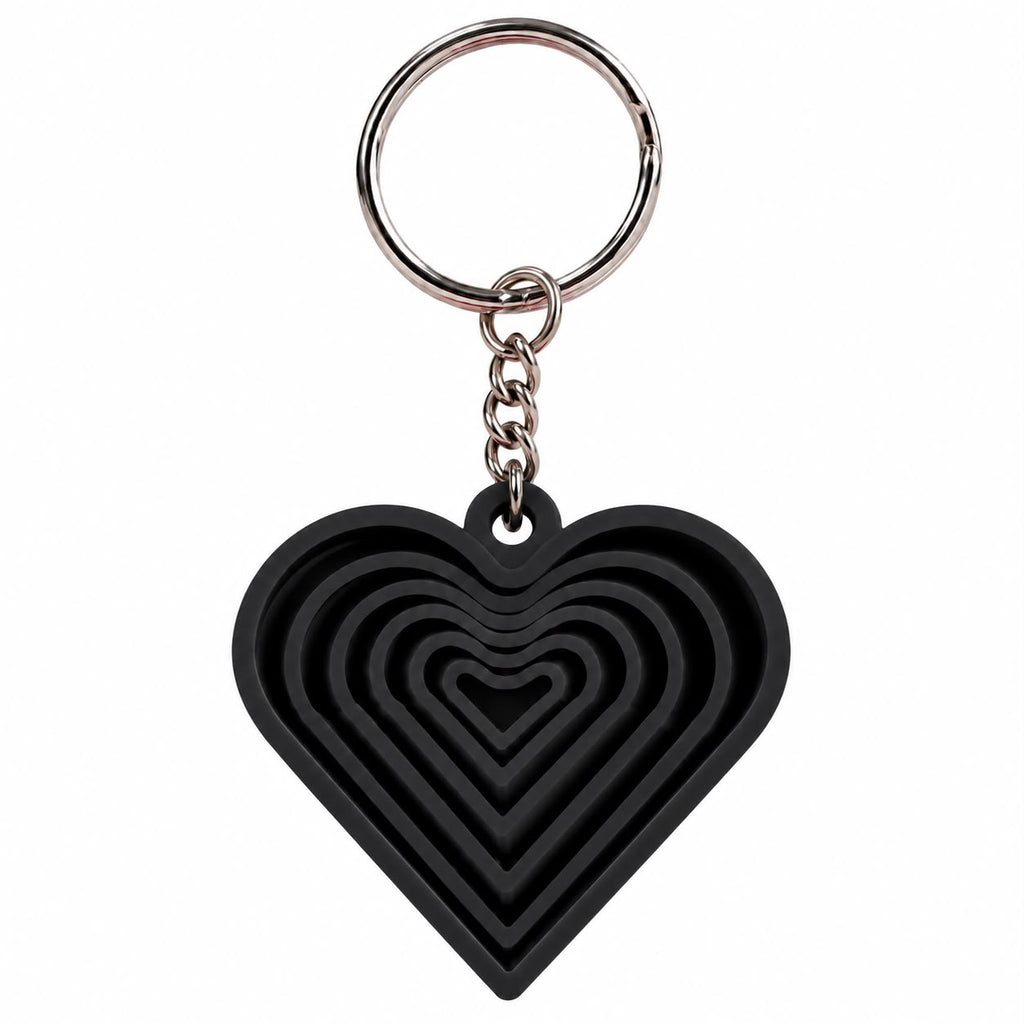 3D Printed Layered Heart Fidget Keychain