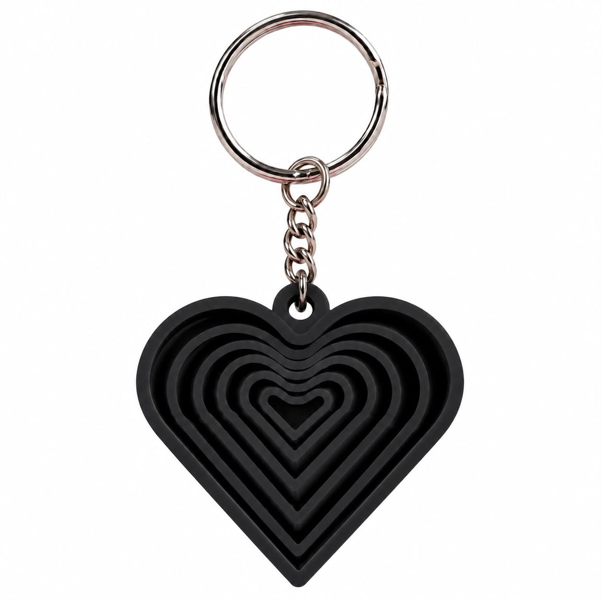 3D Printed Layered Heart Fidget Keychain