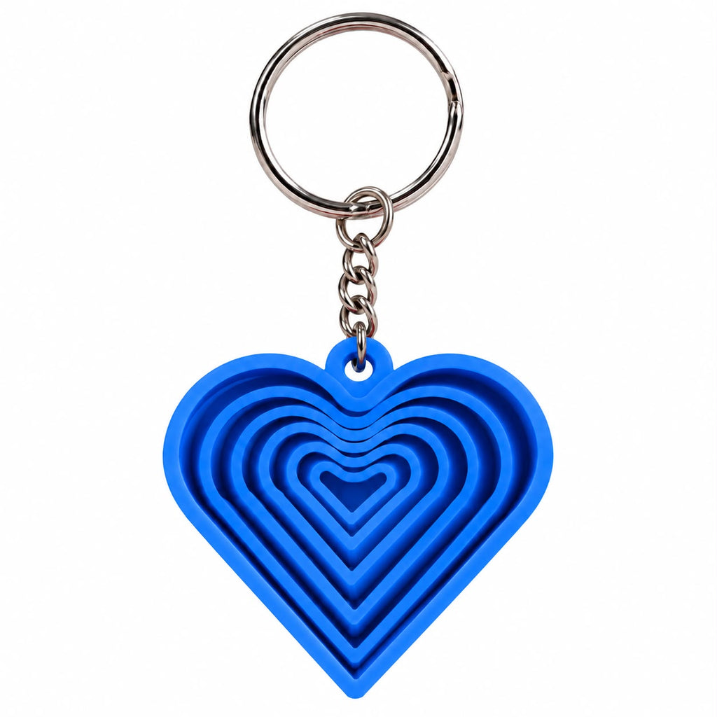 3D Printed Layered Heart Fidget Keychain