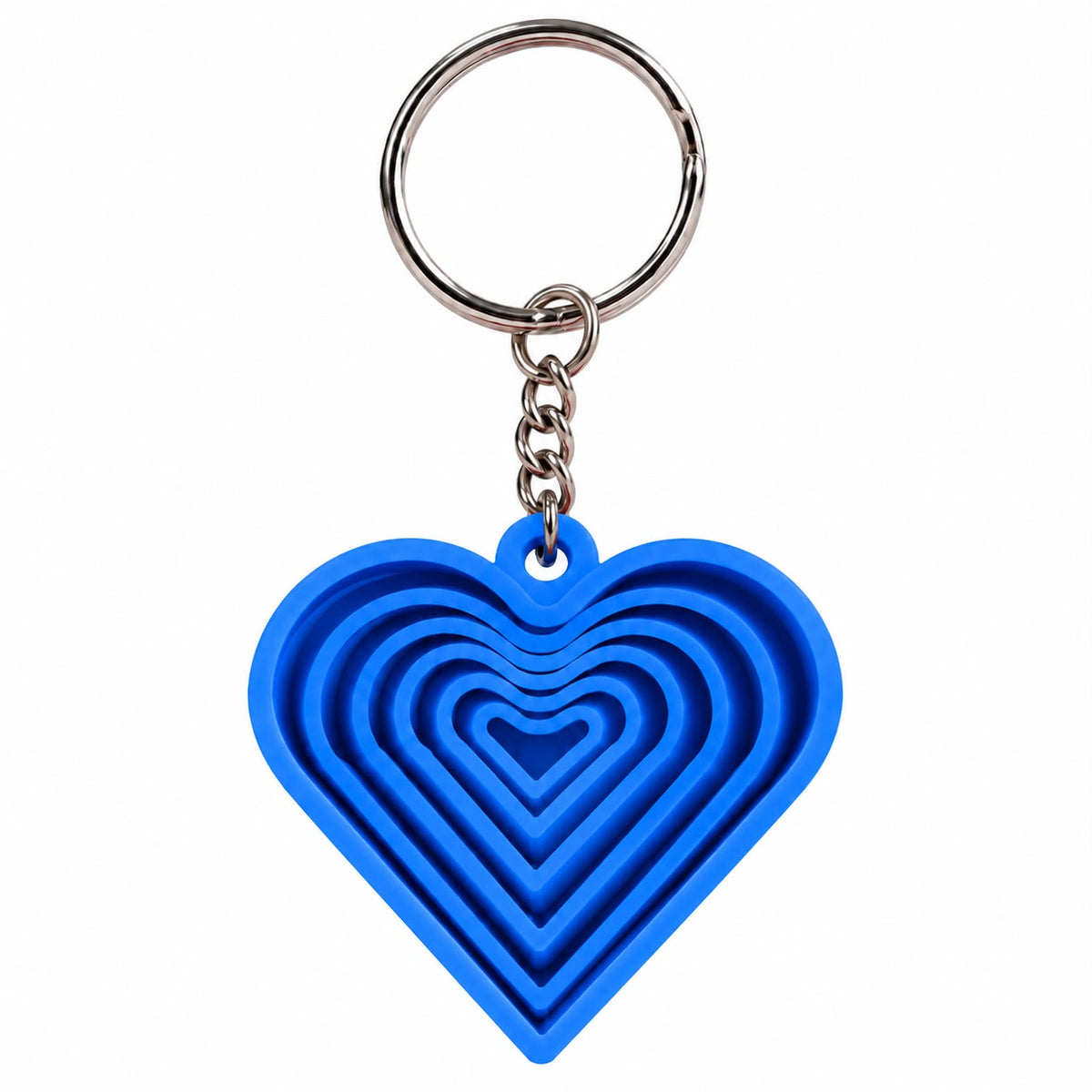 3D Printed Layered Heart Fidget Keychain