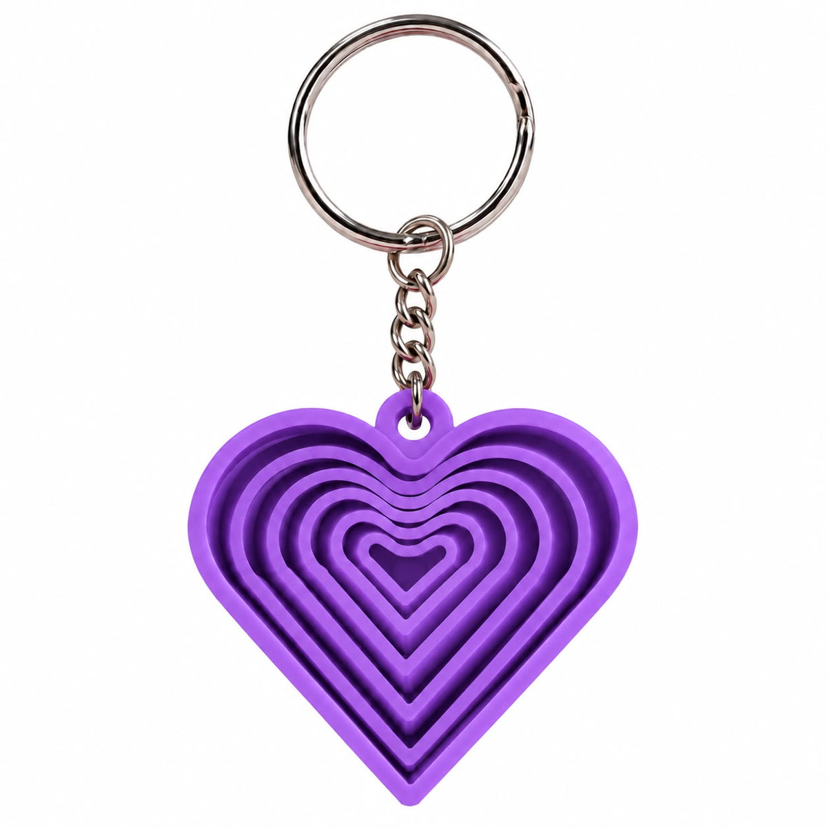 3D Printed Layered Heart Fidget Keychain