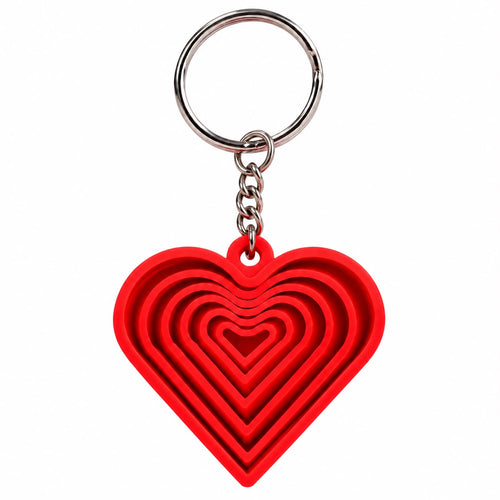 3D Printed Layered Heart Fidget Keychain