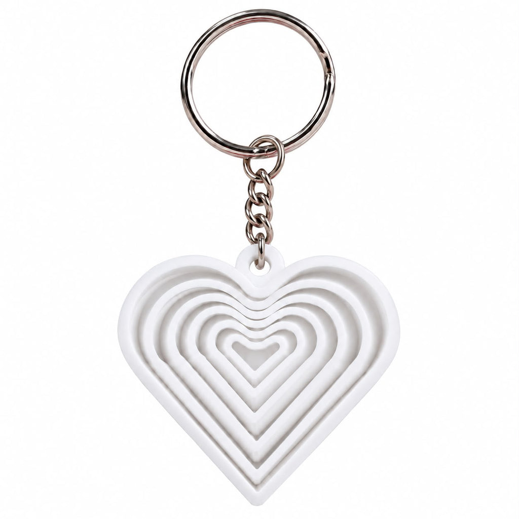 3D Printed Layered Heart Fidget Keychain