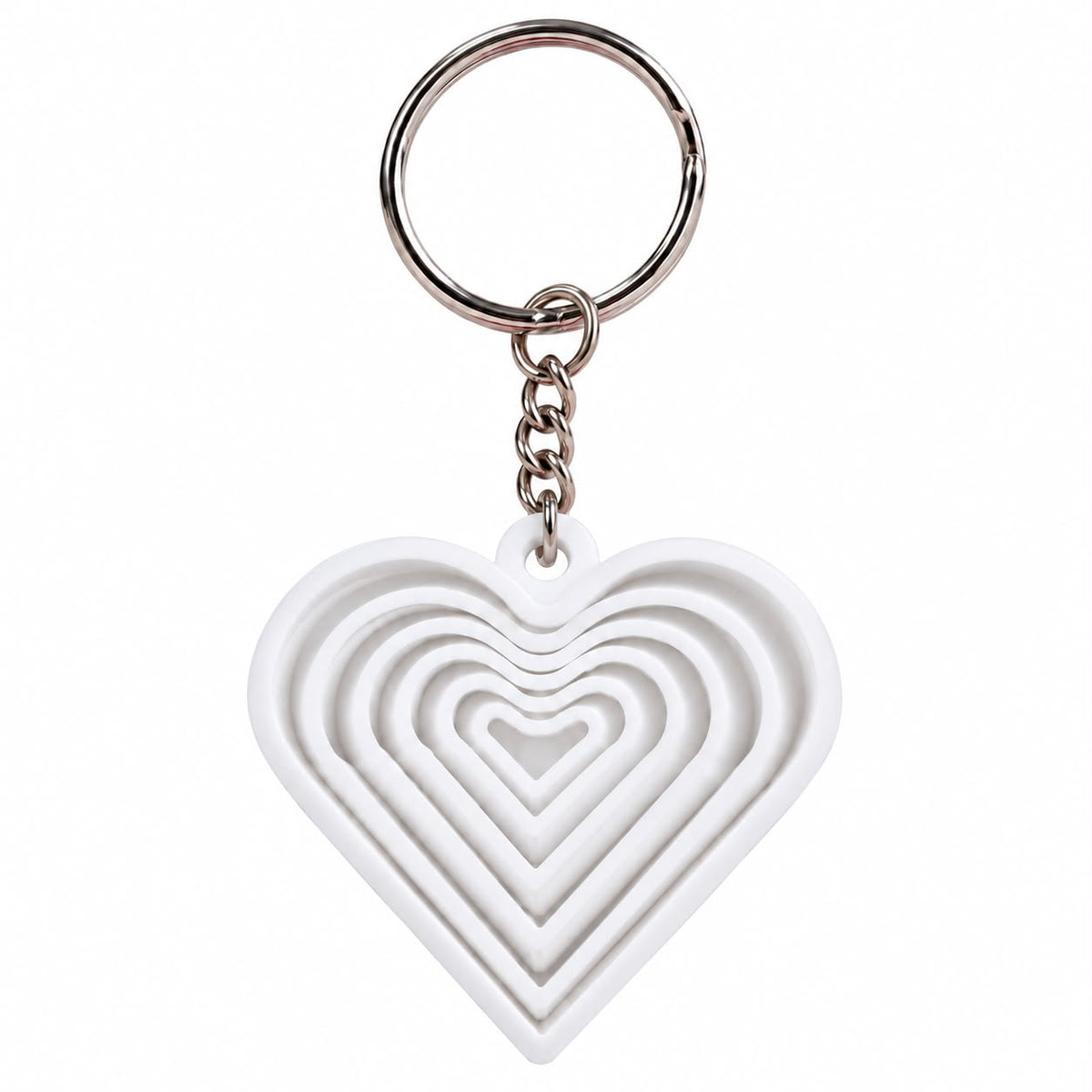 3D Printed Layered Heart Fidget Keychain